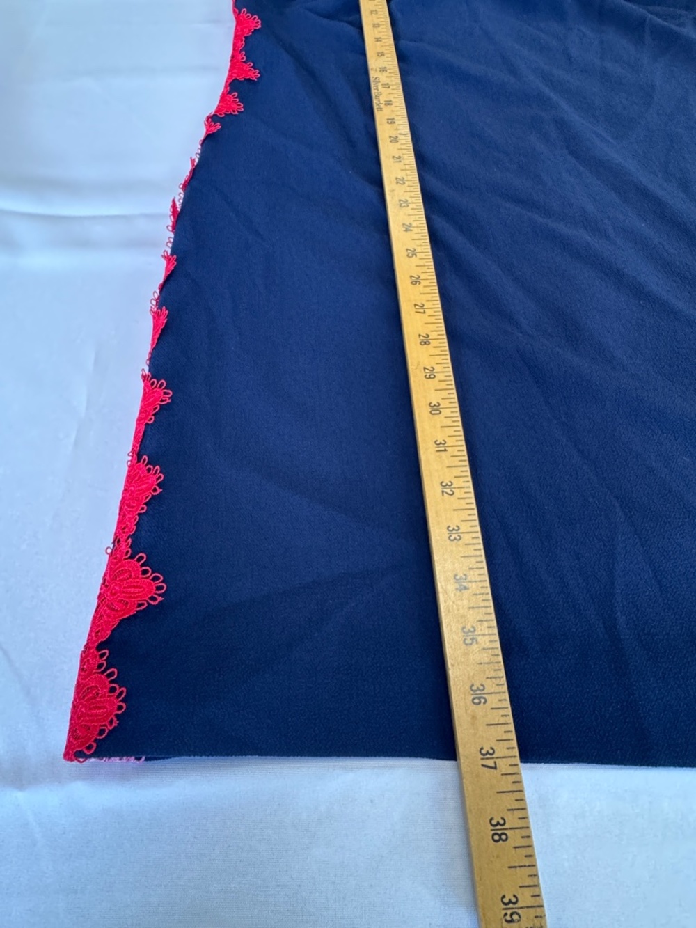 Trina Turk Whim Crochet Lace Trim Appliqué Shift Dress Navy Blue Size 16 NWT - Picture 10 of 15